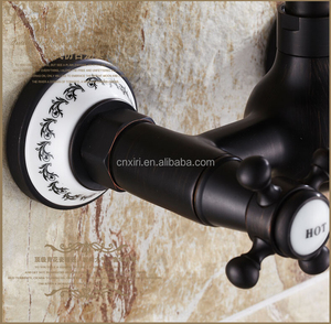 Grifos montados en la pared de latón para baño, grifo mezclador giratorio negro, grifo mezclador para lavabo B3228 - Product Image 3