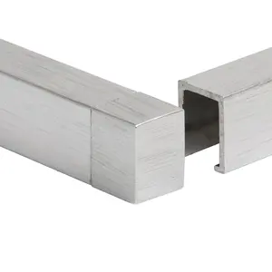 8mm 10mm 12.5mm Square Edge Brushed Silver External Tile Trim Corner (1 Pack)