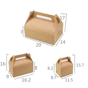Boîte à gâteaux Rectangle en papier, 5 pièces, 3 tailles, boîte à Sandwich pour la vente en gros