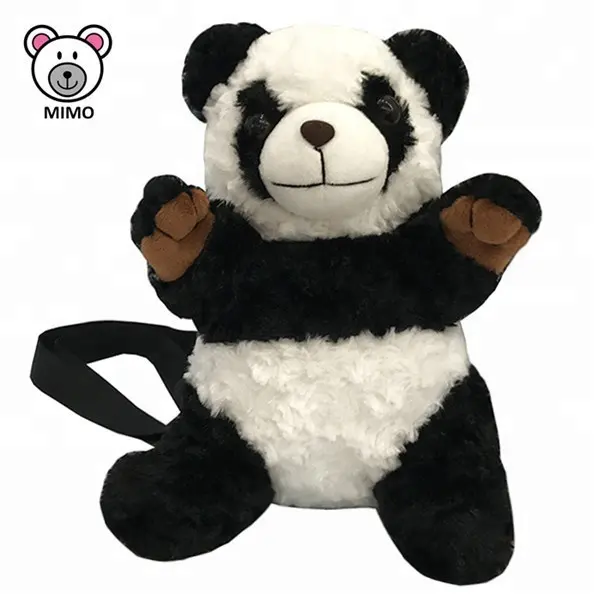 नवीनतम भरवां पशु बच्चों आलीशान पांडा टेडी भालू बच्चे को स्कूल कंधे बैग अनुकूलित प्यारा नरम आलीशान खिलौना बच्चे पांडा बैग