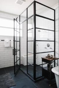 Hotel Hinge <strong>Shower</strong> Enclosure <strong>Shower</strong> <strong>Room</strong> Stainless Steel Square Black Aluminum Frame Glass <strong>Shower</strong> <strong>Room</strong> - Product Image 6