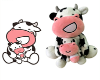 MIXIU OEM Peluche Courte en Forme de Vache Laitière, Couleur et Taille Personnalisables, Fabriquée en Chine, Remplie de Coton PP pour Cadeaux/Mascottes