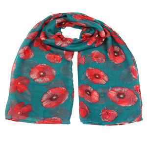 Venta al por mayor <span class=keywords><strong>de</strong></span> las mujeres <span class=keywords><strong>de</strong></span> la moda amapola floral impreso chal noche bufanda - Product Image 2