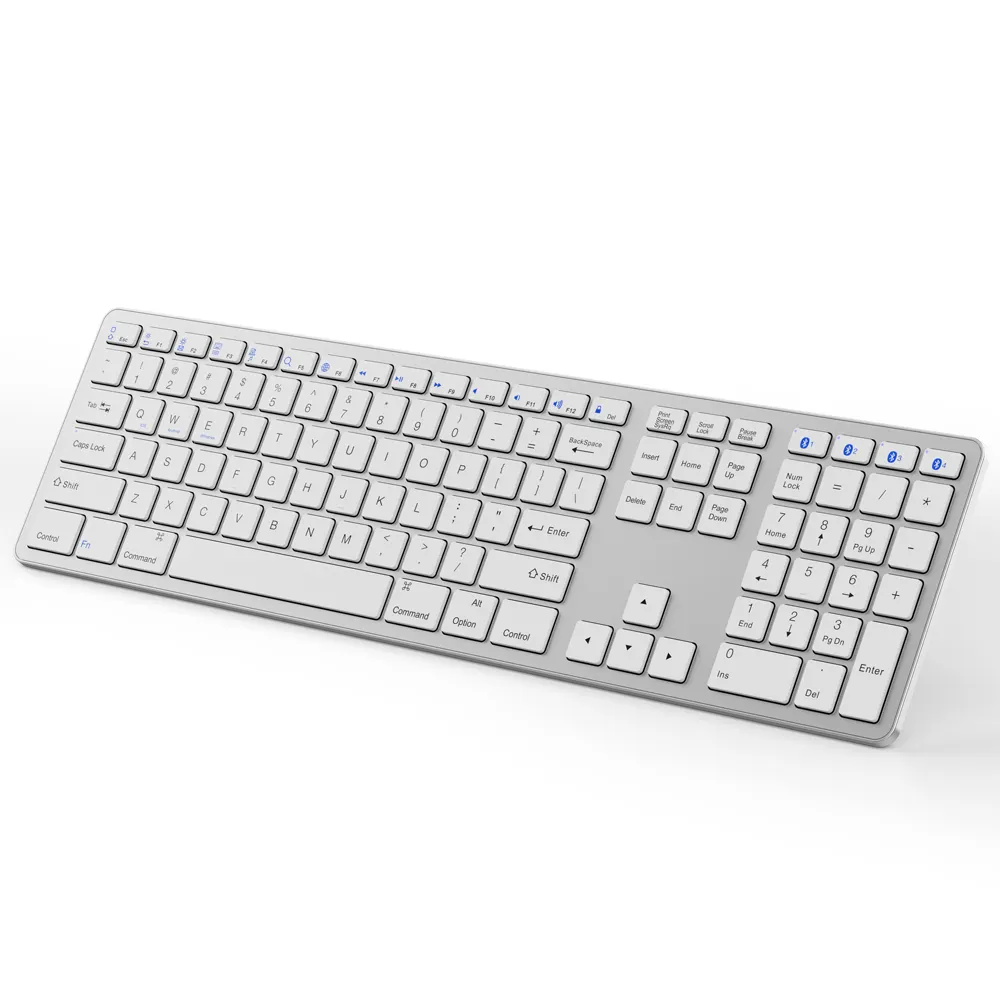 Oem Keyboard Komputer, Keyboard Standar Bluetooth 108 Tombol, Multi Perangkat Ramping Terbaik untuk Imac Mac Windows Apple