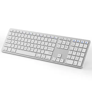 Oem slim melhor multi dispositivo 108 teclas teclado padrão mágico bluetooth teclado de computador para imac mac windows apple
