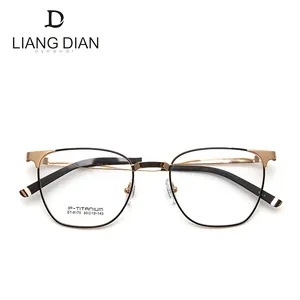 Ready stock Big frame titanium eyeglasses frame handmade, fashion metal optical frame 2018 new style