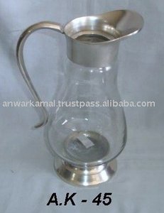 Top Sale Large Capacity Brass & <b>Glass</b> <b>Jug</b> Brass Base <b>Glass</b> <b>Water</b> <b>Jug</b> - Product Image 2