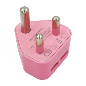 Ấn Độ 3 Pin 5V 2A 2.1A Du Lịch Sạc Cho Ấn Độ Điện Thoại Di Động Nam Phi Cắm Kép Cổng USB Tường Ổ Cắm Điện Adapter - Product Image 1
