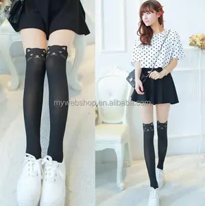 Jepang Anak Kucing Mock Setinggi Lutut Kaus Kaki Kaus Kaki Kucing Tato Celana Ketat Jepang Legging Pantyhose