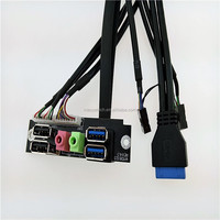 Placa base con Panel frontal para ordenador, reproductor de videojuegos y portátil, USB, Audio HD, carcasa para i/o