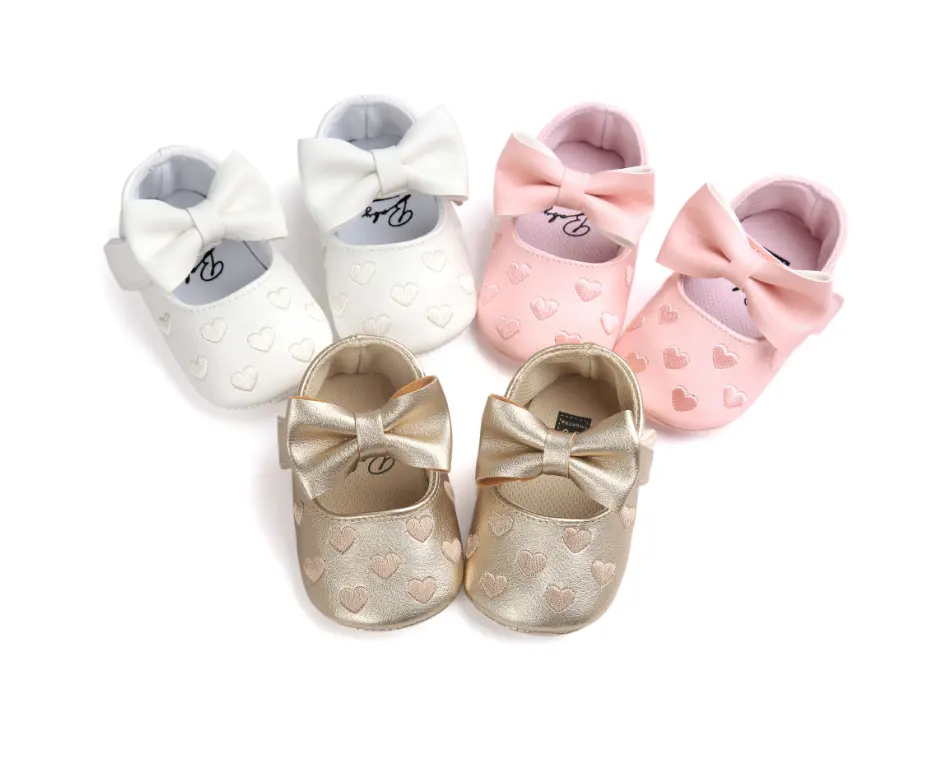 2019 bebek ilk yürüteç yay-düğüm ayakkabı yumuşak deri prewalker bebek kız rahat elbise bale ayakkabıları