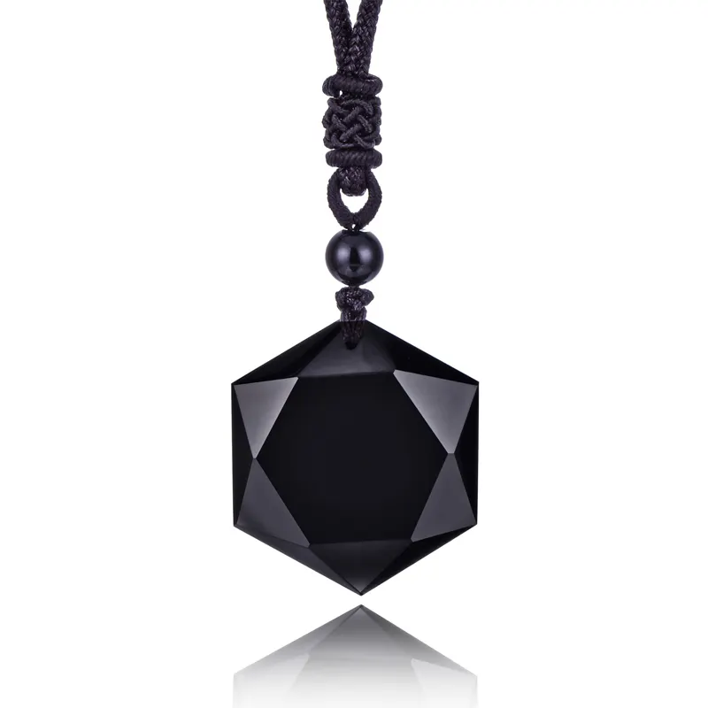 Most Popular Items Obsidian Necklace Natural Stone Pendant Necklace Competitive Price