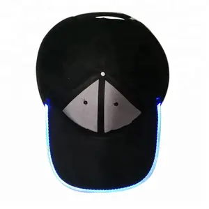 Led Light Hats Wholesale Custom Led Light 6 Panel Baseball Hat Fashion Glowing Flash Led Hat