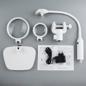 Có thể tháo rời 2X/5x chiếu sáng kính lúp Khảo Cổ Học Khảo Cổ Học đọc sách bàn bảng đèn kính lúp kính trắng 6 LED 2X/5X - Product Image 2