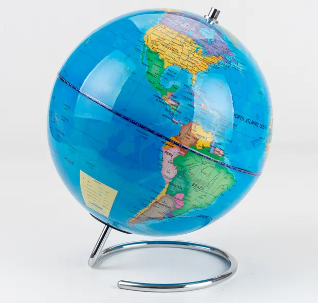 شفافة الاكريليك مجسم للكرة الأرضية على حامل معدني ، المغنطيسى العائمة غلوب خريطة العالم