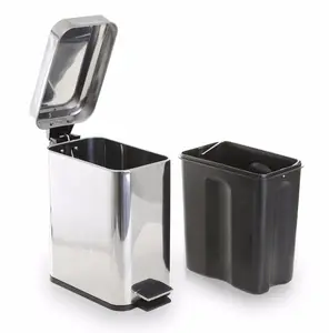 Slim 3L ,5L rectangle smart recyclable trash can dustbin waste steel bin