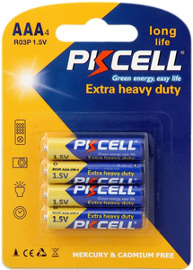 PKCELL 1.5V פחמן אבץ סוללה סופר כבד החובה AAA R03P - Product Image 4