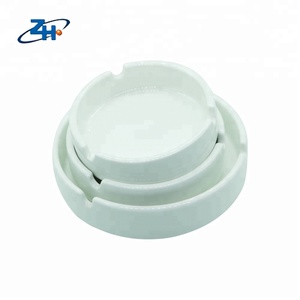 ที่เขี่ยบุหรี่เซรามิกสีขาวแบบทำมือทรงกลมงานตามสั่ง - Product Image 1