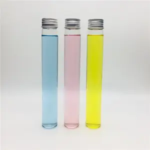 Glass vial High Borosilicate tall glass tube with aluminium cap for candles 100ml