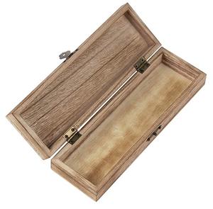 กล่องใส่ดินสอไม้แบบเรียบง่ายมี<span class=keywords><strong>ฝา</strong></span><span class=keywords><strong>ปิด</strong></span>แบบบานพับ8.3x1.5x2.63นิ้วกล่องจัดระเบียบตั้งโต๊ะกล่องงานไม้ป้ายติดผนัง - Product Image 3