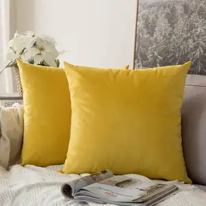 Высококачественная мебель для патио, диван, однотонные желтые Квадратные наволочки, наволочки