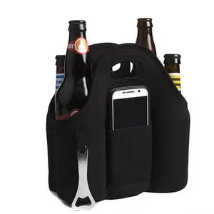 Bolsa enfriadora portátil para latas de cerveza, bolsa de hombro, Enfriador de botellas de vino de gel congelador, paquete de 6 paquetes de neopreno, bolsa enfriadora de latas