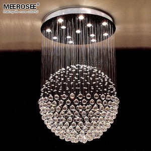 Lámpara <span class=keywords><strong>de</strong></span> <span class=keywords><strong>Techo</strong></span> <span class=keywords><strong>de</strong></span> <span class=keywords><strong>Cristal</strong></span> Redonda para Vestíbulo, Comedor, Forma <span class=keywords><strong>de</strong></span> <span class=keywords><strong>Bola</strong></span> <span class=keywords><strong>de</strong></span> <span class=keywords><strong>Cristal</strong></span> K9, Iluminación Decorativa para el Hogar MD81761-L13 - Product Image 2