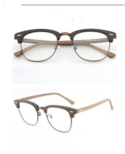 Montura para gafas ópticas de alta calidad, Media llanta, madera de grano, acetato, outlooking - Product Image 2