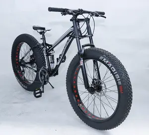 Bicicleta de Montaña de 26 pulgadas y 24 velocidades para hombre adulto, bici con suspensión completa y marco de acero, para la playa y la nieve