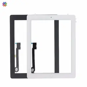 Tutta la Prova Prima Della Spedizione Per iPad 3 & 4 Touch Screen Digitizer Assembly Frontale In Vetro con Tasto Domestico Flex