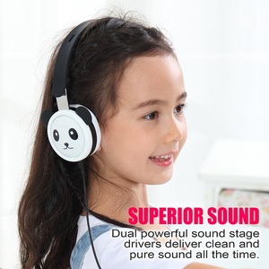 Importieren Sie Kopfhörer China Panda <span class=keywords><strong>Kids</strong></span> <span class=keywords><strong>Animal</strong></span> Head phones Kabel gebundene Kopfhörer über dem Ohr mit Mikrofon - Product Image 3