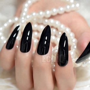 Scuro <span class=keywords><strong>Nero</strong></span> Falso Falso Del <span class=keywords><strong>Chiodo</strong></span> Artificiale Extra Lungo Stiletto Specchio Nails Sharp Elegante per le patch di dito Donne indossare ogni giorno Z931 - Product Image 3