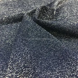 Voorraad Kleurrijke Sterrenhemel Averecht Gebreide Goud En Metallic Elastische Nylon Spandex Breien Habijabi Glitter Stof Voor Jurk, Blouse