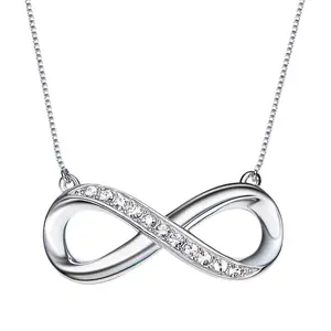 Micro Pave Fashion 925 Zilveren Dames Diamant Infinity Sieraden