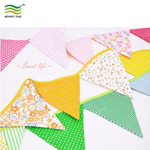 환경 친화적 인 맞춤형 패브릭 멧새 배너 정원 파티 프로모션 화환 플래그를위한 다채로운 재사용 가능한 야외 장식 - Product Image 6