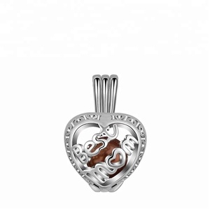 Collier avec pendentif en <span class=keywords><strong>cage</strong></span> de perles en argent 925, vente en gros, médaillon d'amour meilleur maman pour maman - Product Image 2