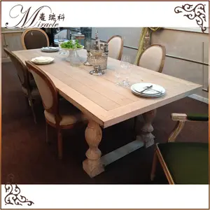 Antique appearance solid wood home furniture 8 seat dining sets table