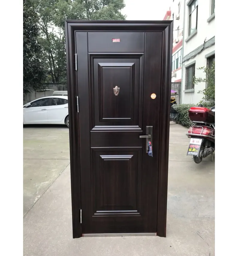 Porte à simple porte en acier inoxydable, dispositif de sécurité privée de la chine, design métallique, vente en europe et en chine