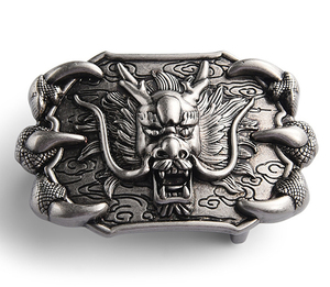 Boucles de ceinture occidentales en alliage de zinc moulé sous pression, finition 3D tête de dragon, diamètre intérieur 40 mm - Product Image 2