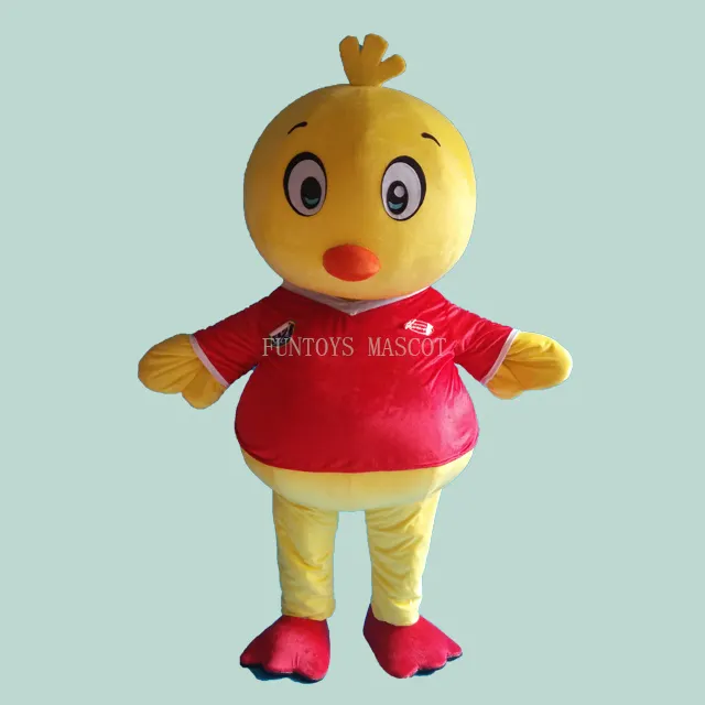 Funtoys MOQ 1 pz vendita calda anatra gialla per adulti con gli occhiali Costume da mascotte per lo spettacolo