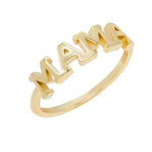 LOZRUNVE Elegant Jewelry Gold Jewellery S925 Fashion Minimalist Italian Mama Letter <strong>Plain</strong> <strong>Ring</strong> - Product Image 2