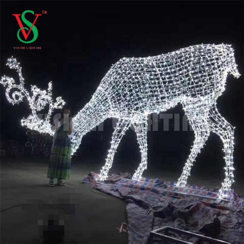 100v voltage and 300 length led light motif Large Outdoor Christmas 3D Reindeer Motif Lights