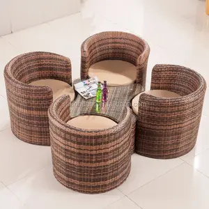 Güzel stil bahçe hasır masa ve sandalye balkon rattan mobilya