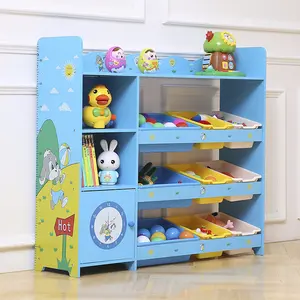 Armoire en bois écologique pour enfants, 1 pièce, design de dessins animés, étagère de rangement pour jouets d'enfants