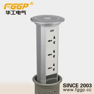 Electric Lift Socket Intelligent Lifting Hidden Kitchen Tabletop Pop Up Electrical Connection Power Socket With Box And USB Charger