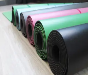 Position Line PU Gym Sport Mat Rubber Yoga Mat Supplier Eco-Friendly Exercise Recycled 4mm 5mm Workout Yoga Mat