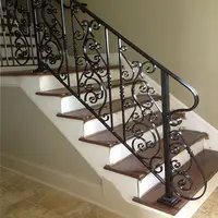 Diseño de Barandilla de escalera de hierro forjado, barandillas de escalera artesanales de hierro, diseño magnífico, hierro forjado de alta calidad para exteriores, St