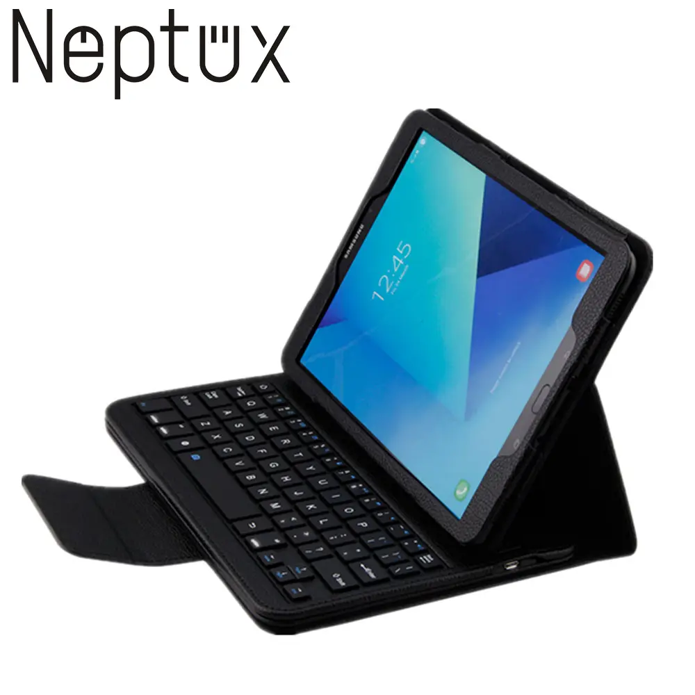 9.7 Inch Wireless Blue Tooth Keyboard With PU Leather Folio Case Cover For Samsung Tab S3 T820