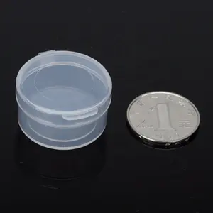 Plastic Round Box 3cm Diameter 1.5cm Height Round Clear PP Clear Rigid Snap Plastic Lock Box