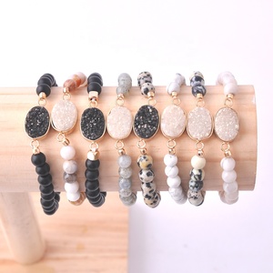 Wholesale Jewelry Stretch Druzy Charm Crystal Gemstone Natural Beads Healing <strong>Gem</strong> <strong>Stone</strong> <strong>Bracelet</strong> - Product Image 4
